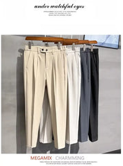 2023 New Straight-leg Casual Suit Pants Trendy Versatile Loose-fit Smalltrousers Ninemile Drop Feeling