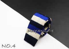 Men's Knit Retro Leisure Striped Tie Fashion 6cm Narrow Slim Neck Ties For Men Skinny Woven Designer Cravat