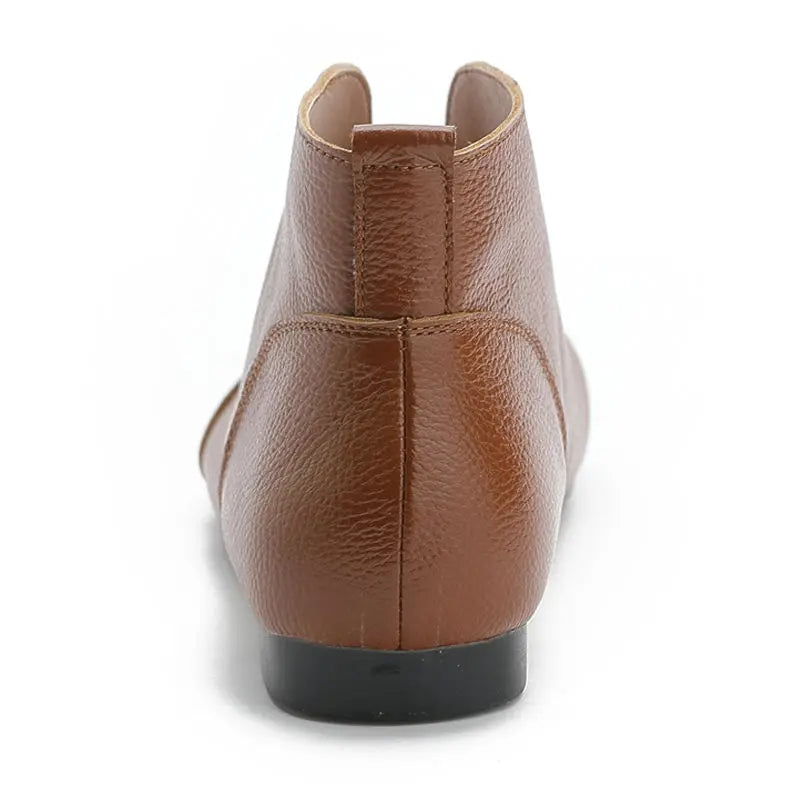 V Neck Concise Monk Shoes Women's Genuine Leather Ankle Boots Ladies Designer Red Booties Woman Slip On Chelsea Boot Autumn Fall