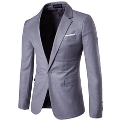 Men Fashion Business Casual Blazers Suit Slim Fit Groom Groomsman Male Wedding Suits Blazer Jackets 9 Colors XF001-B