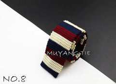 Men's Knit Retro Leisure Striped Tie Fashion 6cm Narrow Slim Neck Ties For Men Skinny Woven Designer Cravat