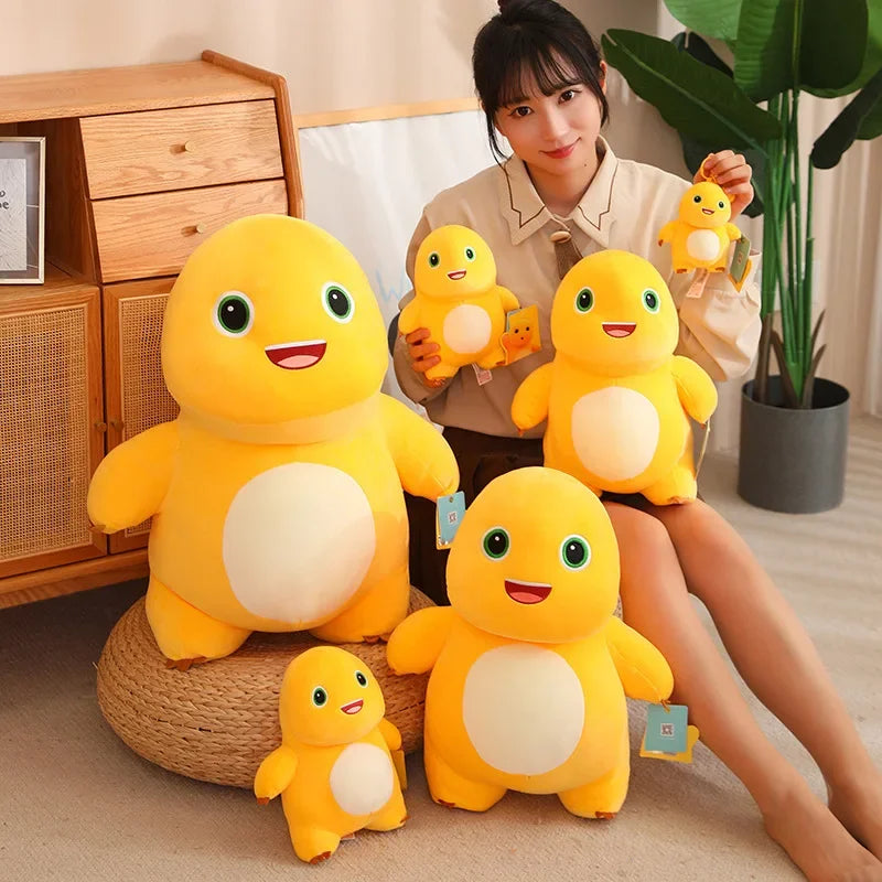 Soft Cute Nailong Milk Dragon Plush Toy Stuffed Animals Dinosaur with Heart Rose Flower Cuddly Plushie for Kids Birthday Gift