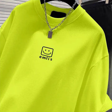 Summer Casual European Style Pure Cotton Short Sleeve Tshirt Women Clothing Chic Letter Print Basic Top Tee Lady Casual Pullover
