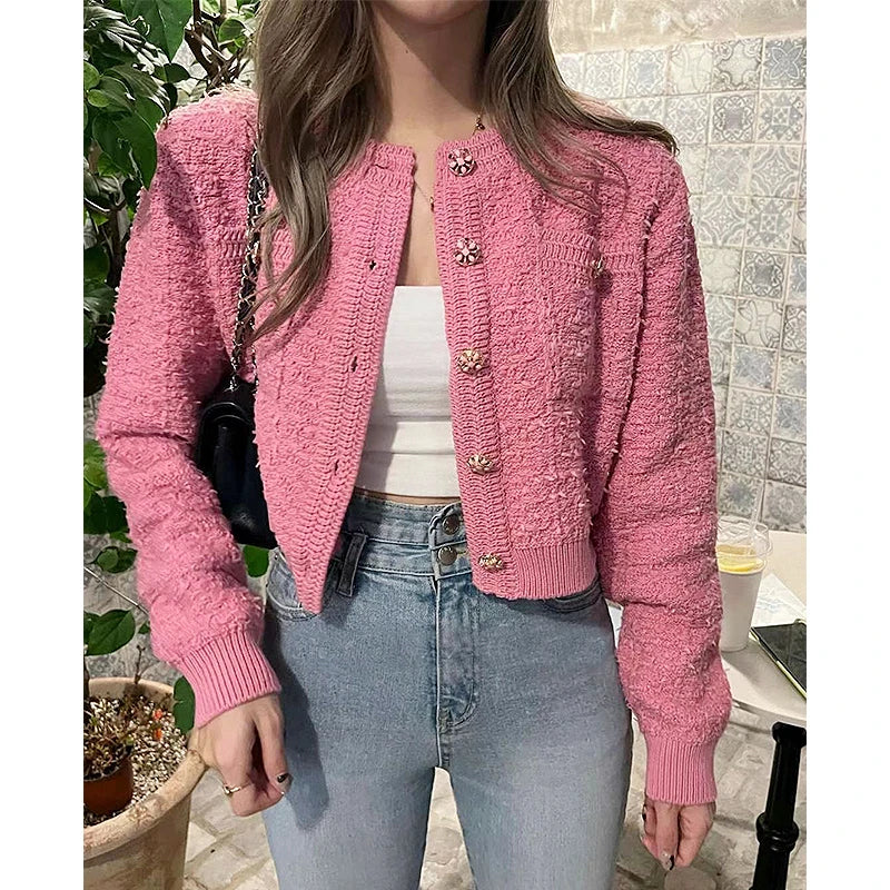 Knitted Sweater Women Cardigans New Long Sleeve O-Neck Unique Knit Sweater Cardigan Women Tops Knitwears Sueters De Mujer Q1110