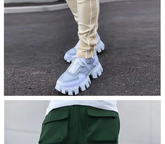 Mens Brand Gym Joggers Cargo Pants Multi-Pocket Reflect Straight Sports Fitness Casual Clothing Fashion Trousers Sweatpants