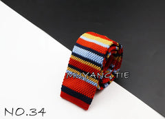 Men's Knit Retro Leisure Striped Tie Fashion 6cm Narrow Slim Neck Ties For Men Skinny Woven Designer Cravat