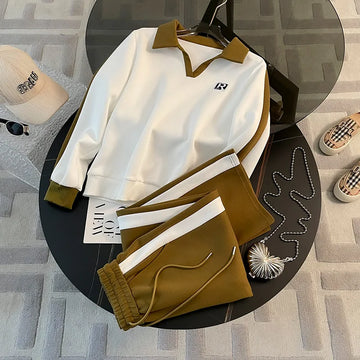 Sports Suit Women's Spring and Autumn New Fashion Versatile Loose Western-style Top Casual Pants Two-piece Set