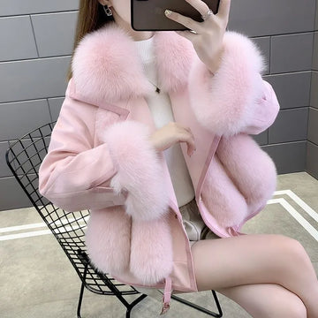 Women Coat 2026 Autumn/Winter Suede Imitation Fox Fur Grass Coat Female Haining Fashion Fur One-piece Coats Women's Clothing