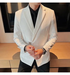 2023 British Style Men Spring High Quality Business Tuxedo/Male Slim Fit Fashion Business Suit Jackets/Man Casual Blazers S-3XL