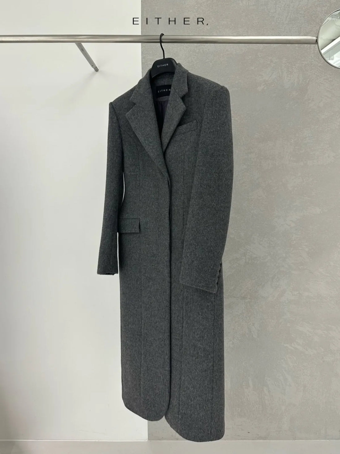 VTKW Women’s 100% Wool Long Coat New Vintage Elegant Minimalist Lapel Collar Hidden Button Casual Winter Premium Solid Color