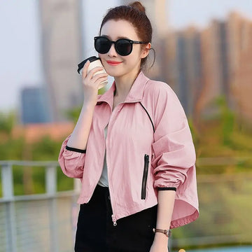 Sun Protection Clothing Women Loose Coat 2025 New Summer Female Stand Collar Light Breathable Jacket Fashion Short Outwear T1050