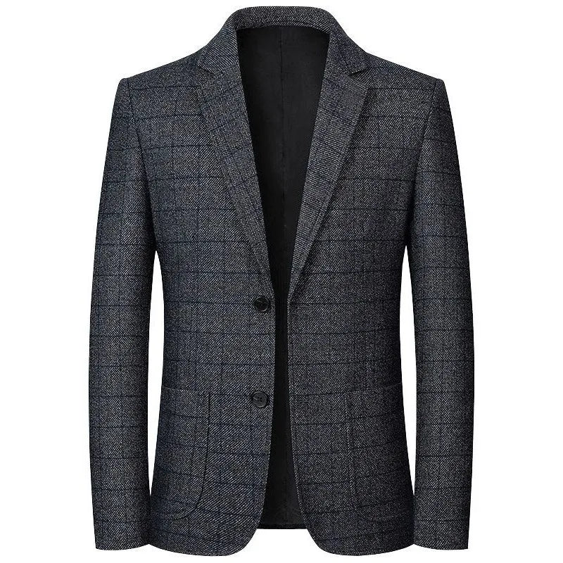 Men Plaid Blazers Jackets Business Formal Wear Suits Jackets Coats New Spring Autumn Male Casual Slim Fit Blazers Size 4XL