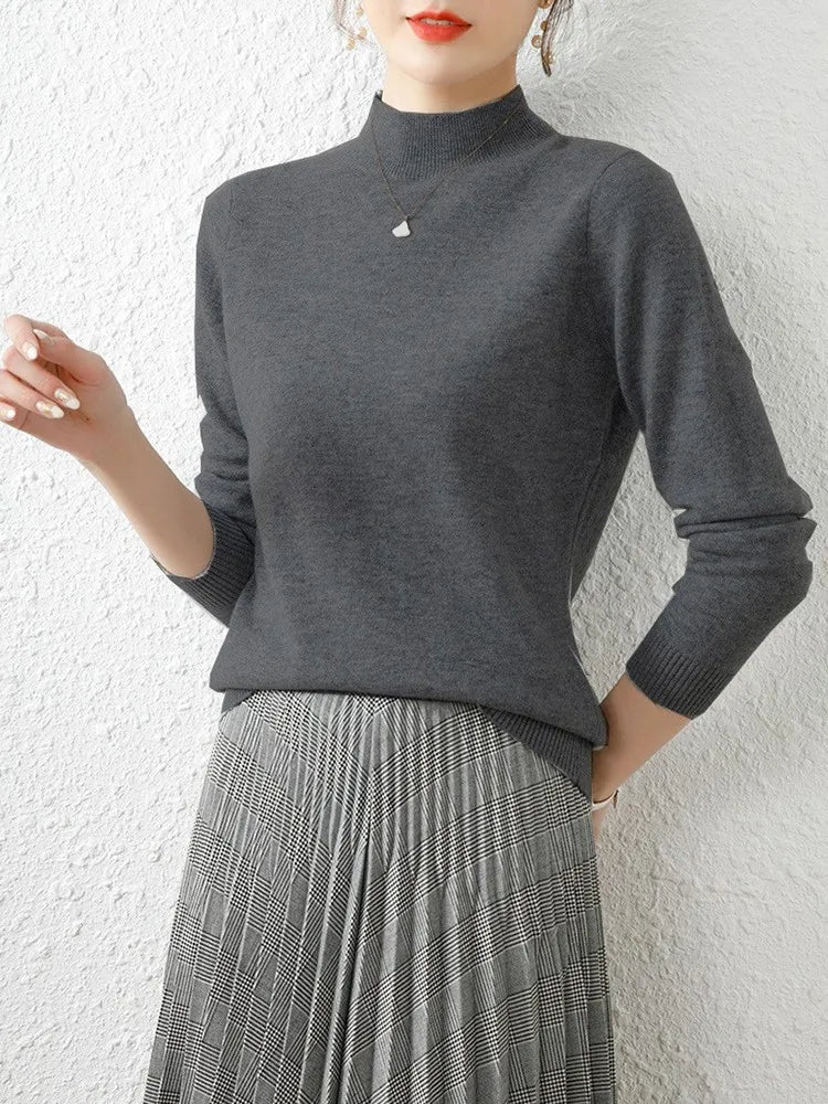 2025 Autumn Winter Turtleneck Sweaters Women Fashion Chic Pullover Slim Long Sleeve Knitted Jumpers Soft Warm Pull Femme Tops