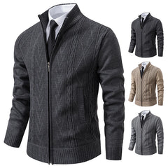 2023 autumn and winter new cashmere padded warm casual men's knitted sweater coat