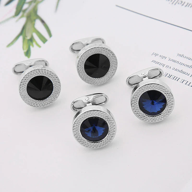 1pair Crystal Cone Cufflinks Men Lawyer Classic Prismatic Cuff Button Designer High Quality Mens Shirt Taper Cuff Links Decorate