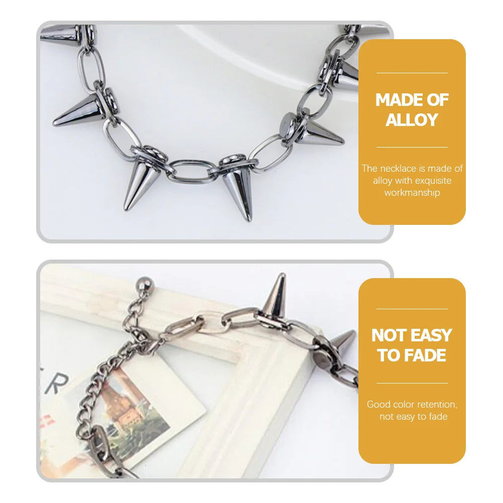 Punk Rivet Necklace For Women Stylish Metal Clavicle Chain Choker Jewelry Rivet Choker Necklace Punk Jewelry