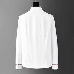 Brand Clothing Luxury Embroidery Shirts Men Long Sleeve Slim Fit Casual Shirts High-quality Business Social Party Tuxedo Blouse