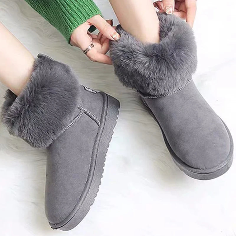 Sweety Ankle Boots Women Winter Shoes Suede Woman Snow Boots Rabbit Ear Women's Furry Botas De Mujer Warm Plush Cotton Shoes
