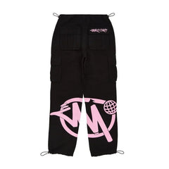 Minus Two Pink LOGO Black Cargo Long Pants Y2k Fashion Men Women Clothing Gym Basketball Minustwo Multi-pocket Style Trousers