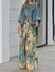 2024 Summer New Women's Clothing Set Lantern Sleeves Loose Top Printed Wide Leg Pants Two Piece Set Casual Ladies Trouser Outfit