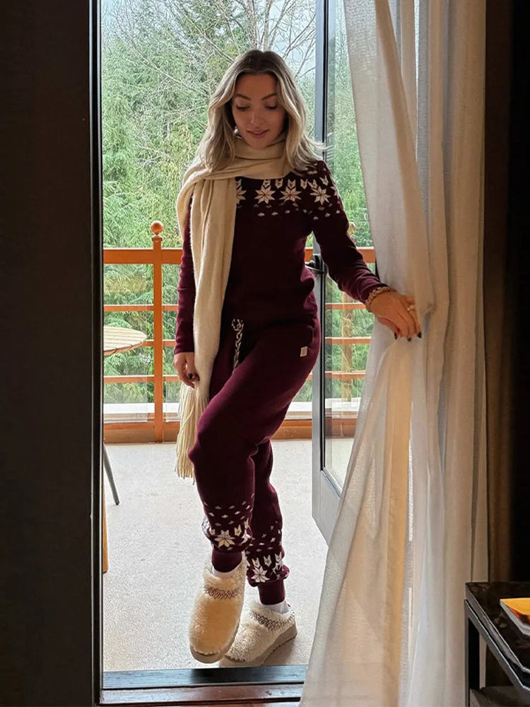 Star Printed Women 's Ski Sweater Knit Turtleneck Patchwork Full Sleeve Pullover Lady 2026 Woman Knitwear Snow Outfit Outdoor