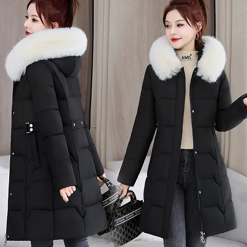 Women's Coat Cotton Padded Outerwear 2025 Fashion Lady Down Cotton Jacket Korean Version Loose Ladies Winter Parka Coat