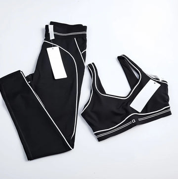 Fashionable sports suit Pilates Tight sports pants Running Yoga high-waisted stretch fitness pants set 2025 High-quality fabric