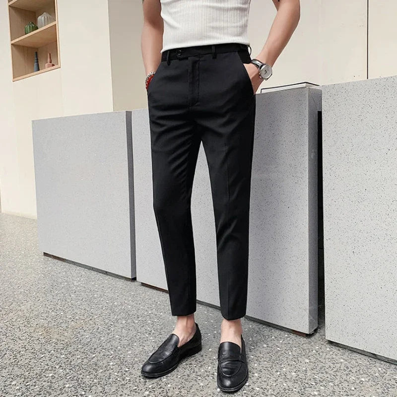 Fluid Man Suits Pants Business Elastic Social Tailoring Stretch Trousers for Men Draped Classic in Clothes Offer Dress