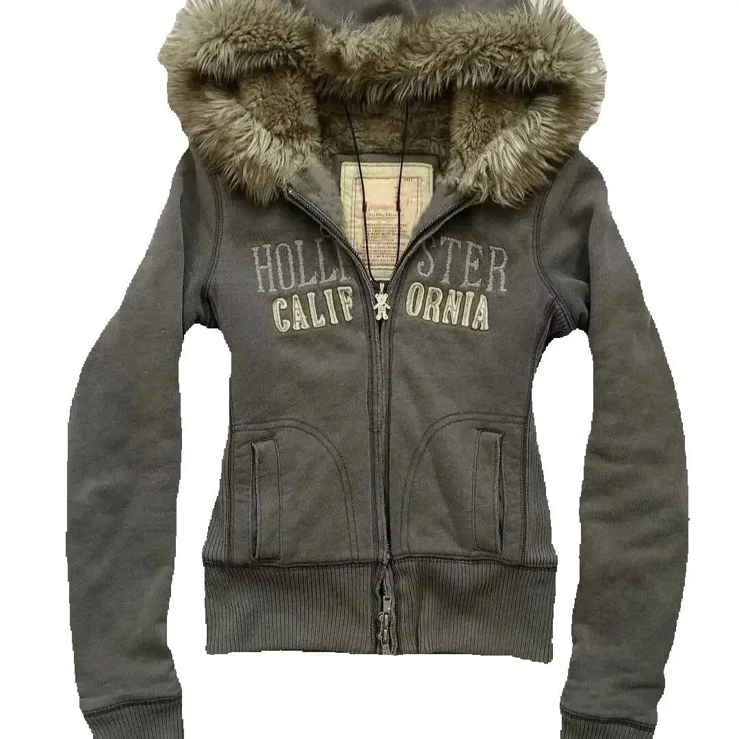 American Warm Zipper Hoodie Women's Y2K Casual Loose Sweatshirt Harajuku Punk Rock Hoodie Fashion Trend Clown Street Wear