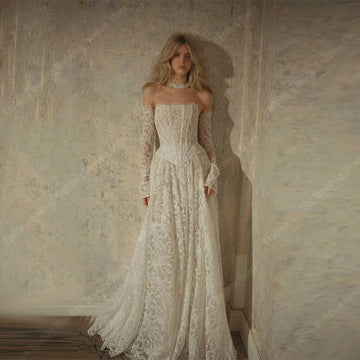 Elegant A-Line Women Wedding Dresses Off The Shoulder Princess Bridal Gowns Mopping Length Banquet Vestidos De Novias Customized