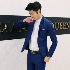 New Casual Western-style Men's Blazer Slim Fit Korean Fashion Business Suit Jacket Smooths Your Silhouette Lightweight