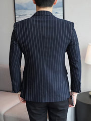 Spring New Men's Suit Jacket Slim Striped Single-breasted Suit Business Casual Professional Formal Blazer Banquet slim Suit Coat