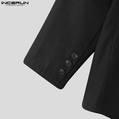 Casual Well Fitting Tops INCERUN Men's Striped Contrast Color Patchwork Blazer Stylish Male Personalized Suits Coats S-5XL 2024