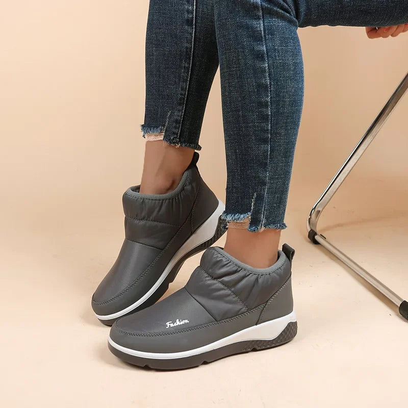 Women Boots 2026 Winter New Fashion Warm Waterproof Ankle Boots Female Slip-On Soft Outdoor Solid Shoes Ladies Zapatos De Mujer