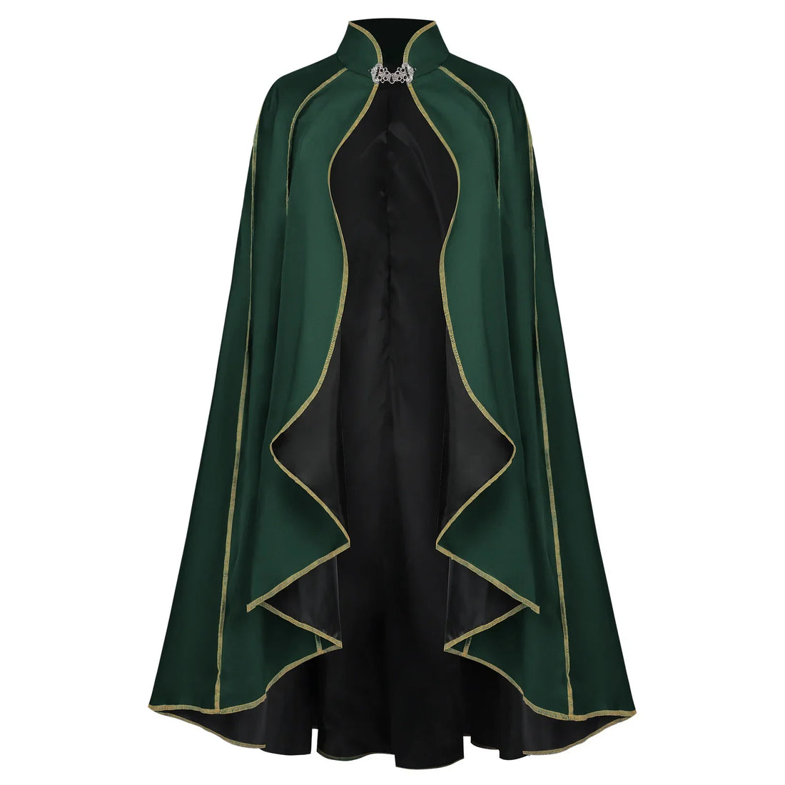 2025 Medieval Halloween Cosplay Costume Cape Renaissance Cloak Green Shawl Carnival Party Stage Performance for Man Woman New