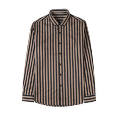 2023 Spring Shirts Men Dress Vertical Stripe Shirts Slim Men Casual Long Sleeve Shirt Male Chemise Homme Tuxedo Shirt