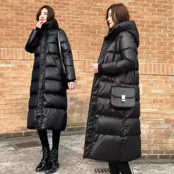 Winter Long Coat Women's 2025 Fashion New Thicken Cotton padded Warm Snow Outerwear Loose Female Windproof Hooded Jacket Parkas