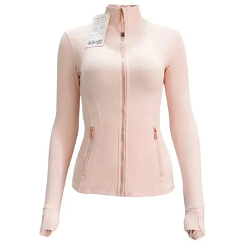 2026 Rose Gold Jacket Third Generation No Mesh Slim Fit Thin Sport Fitness Yoga Wear Stand Collar Outerwear for Women