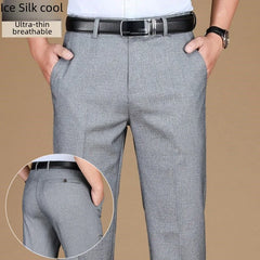 Casual Trousers For Middle-aged Elderly Men Lightweight Summer Style Straight-leg Father Pants Outerwear