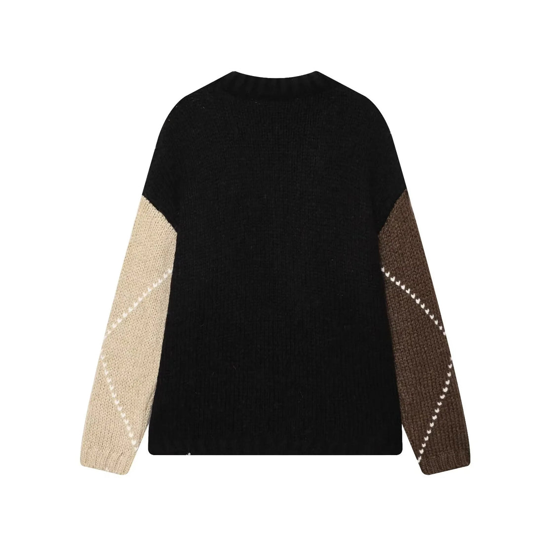 2025 Autumn New Women's Casual Fashionable Comfortable Loose Diamond Pattern Long-Sleeved Knit Sweater