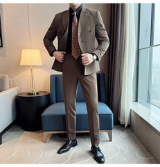 2024 Spring New Ins British Style (suit + Trousers) Trend Slim-fit Business Gentleman Men's Suit Suit Large Size Two-piece Set