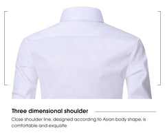 New High Quality 6XL Large Autumn/Winter Social Men's Shirt Long Sleeve Fashion No Iron Business Casual Pure White