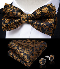 Brand Black Gold Cummerbunds For Men Gentlemen Cummerbund Bow Tie Set For Tuxedo Formal Dress Accessories For Wedding