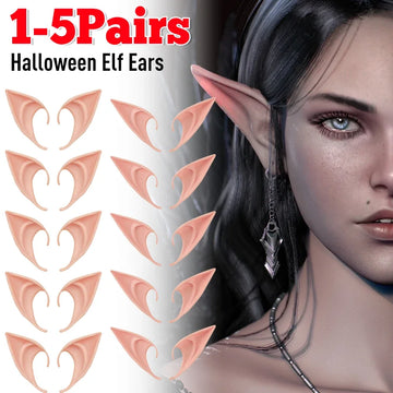1-10Pairs Halloween Elf Ears,Latex Ears for Angel,Halloween Cosplay Decoration,Masquerade Costume,Fairy Photo Props for Girl