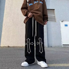 Spring and summer relaxed casual pants men and women's fashion brand 2024 new straight leg casual pants i trend mopping pants