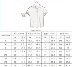 Men's Summer Fashion Dragon Print Short Sleeve Button Down Shirt S-3XL Plus Size Chinese Dragon Style Streetwear Overshirt Tops