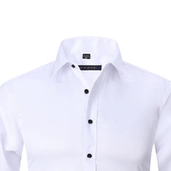 New High Quality 6XL Large Autumn/Winter Social Men's Shirt Long Sleeve Fashion No Iron Business Casual Pure White