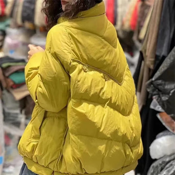 Women's Winter Parka 2025 Korean Version Loose Fitting Fashion Down Cotton Jacket Ladies Coat Stand-up Collar Warm Female Jacket