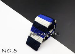 Men's Knit Retro Leisure Striped Tie Fashion 6cm Narrow Slim Neck Ties For Men Skinny Woven Designer Cravat