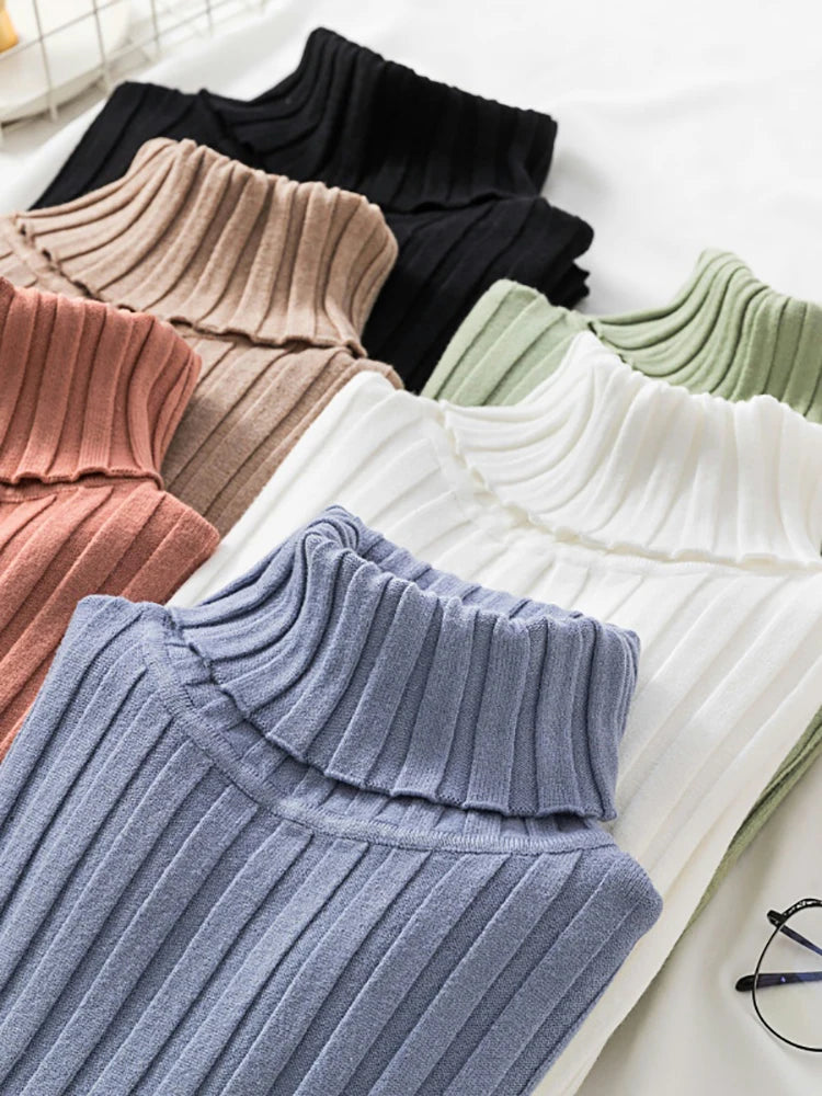 Cashmere Elegant Turtle Neck Women Sweater Soft Knitted Basic Pullovers Turtleneck Loose Warm Female Knitwear Jumper